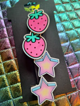 Load image into Gallery viewer, Strawberry Star Barrette Set