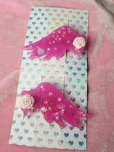 Load image into Gallery viewer, Angel Wing Barrettes Set- Hot Pink