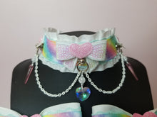 Load image into Gallery viewer, Pastel Rainbow Choker and Bow Set