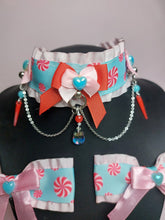 Load image into Gallery viewer, Peppermint Candy Collar and Bow Set