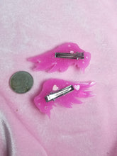 Load image into Gallery viewer, Angel Wing Barrettes Set- Hot Pink
