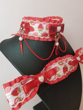 Load image into Gallery viewer, Strawberry Girl Collar and Bow Set