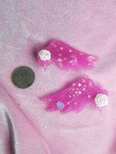 Load image into Gallery viewer, Angel Wing Barrettes Set- Hot Pink