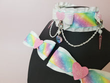 Load image into Gallery viewer, Pastel Rainbow Choker and Bow Set