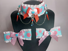 Load image into Gallery viewer, Peppermint Candy Collar and Bow Set