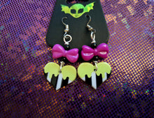 Load image into Gallery viewer, Slime Time Heart Earrings
