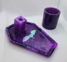 Load image into Gallery viewer, Purple Bat Coffin Dab Tray Set
