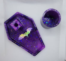 Load image into Gallery viewer, Purple Bat Coffin Dab Tray Set
