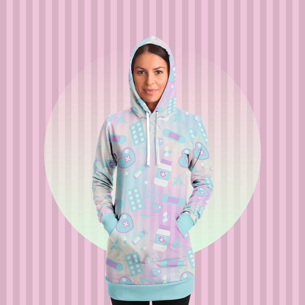Take Yer Pills Hoodie Dress- Rainbow