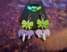 Load image into Gallery viewer, Slime Time Heart Earrings
