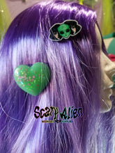 Load image into Gallery viewer, Alien Girl Barrette Set Scary Aliens
