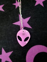 Load image into Gallery viewer, Alien Head Necklace- Pink Scary Aliens
