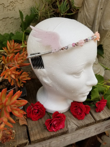 Angel Wings Tiara - Kawaii Magical Girl Cosplay - Valkyrie Headband Crown - Goddess Halloween Costume Jewelry - Pink Wing Hermes Headpiece Scary Aliens