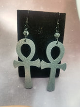 Load image into Gallery viewer, Ankh Earrings - Nu Goth Jewelry Witchy Jewelry Lesbian Earrings - Lightweight Earrings - Trad Goth Birthday Gift - Spooky Death Rock Earring Scary Aliens
