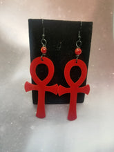 Load image into Gallery viewer, Ankh Earrings - Nu Goth Jewelry Witchy Jewelry Lesbian Earrings - Lightweight Earrings - Trad Goth Birthday Gift - Spooky Death Rock Earring Scary Aliens
