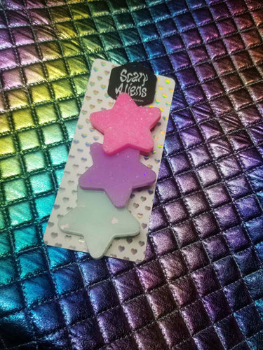 Bisexual Pride Star Barrettes Set Scary Aliens