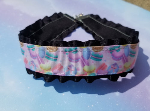 Black Jellybean Ribbon Choker (Available With or Without Center Bow) Scary Aliens