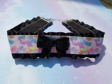 Load image into Gallery viewer, Black Jellybean Ribbon Choker (Available With or Without Center Bow) Scary Aliens
