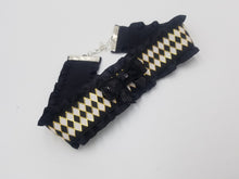 Load image into Gallery viewer, Black White Harlequin Ribbon Choker (Available With or Without Center Bow) Scary Aliens
