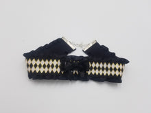 Load image into Gallery viewer, Black White Harlequin Ribbon Choker (Available With or Without Center Bow) Scary Aliens
