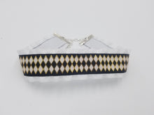 Load image into Gallery viewer, Black White Harlequin Ribbon Choker (Available With or Without Center Bow) Scary Aliens
