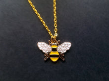 Load image into Gallery viewer, Bumble Bee Gold Enamel Charm Necklace Scary Aliens
