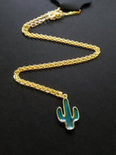 Load image into Gallery viewer, Cactus Enamel Charm Necklace Scary Aliens
