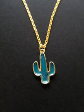 Load image into Gallery viewer, Cactus Enamel Charm Necklace Scary Aliens
