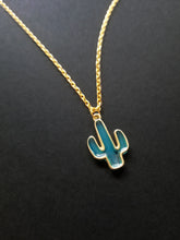 Load image into Gallery viewer, Cactus Enamel Charm Necklace Scary Aliens
