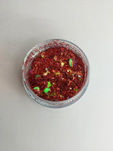 Load image into Gallery viewer, Christmas Holiday Glitter Mix Set- Cosmetic Glitter Mix- Xmas Glitter Mix- Winter Rave Glitter- Red Green Elf Glitter Sparkles Scary Aliens
