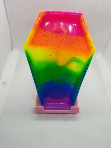 Coffin Tray- Neon Rainbow Scary Aliens