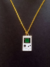 Load image into Gallery viewer, Gameboy Gold Enamel Charm Necklace Scary Aliens
