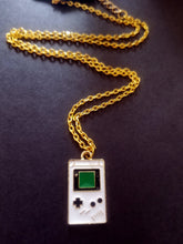 Load image into Gallery viewer, Gameboy Gold Enamel Charm Necklace Scary Aliens
