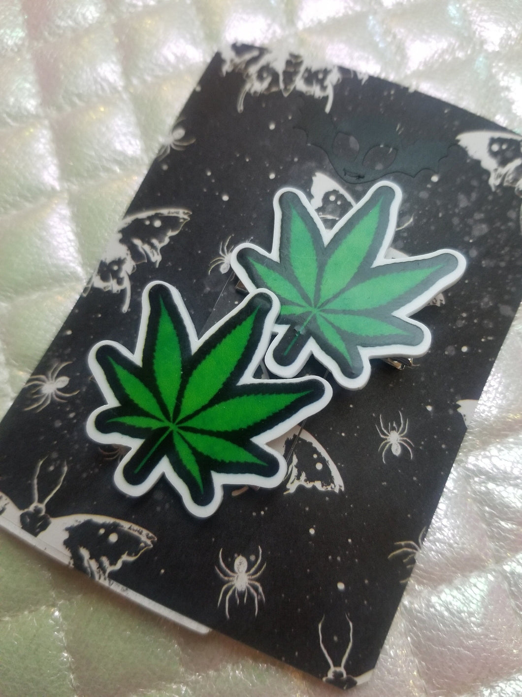 Ganja Girl Weed Barrettes Set Scary Aliens