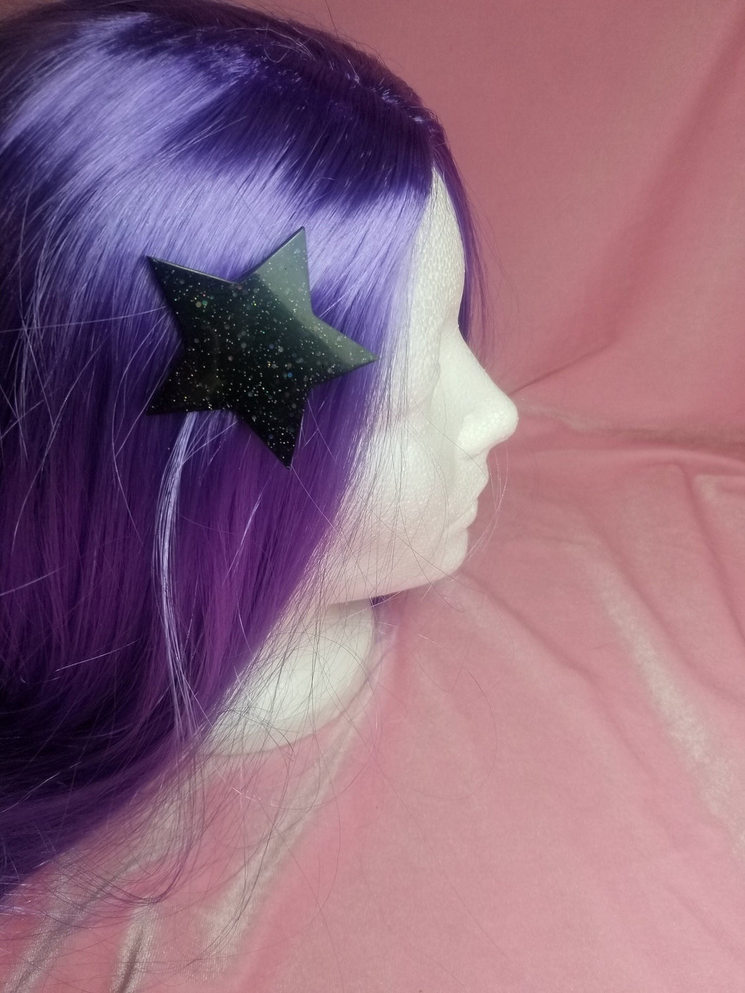 Giant Black Star Barrettes Set Scary Aliens