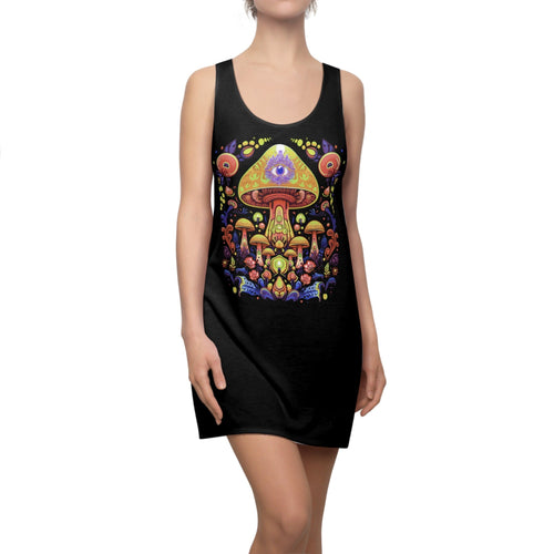 Golden Teacher Magic Mushroom Racerback Dress Scary Aliens