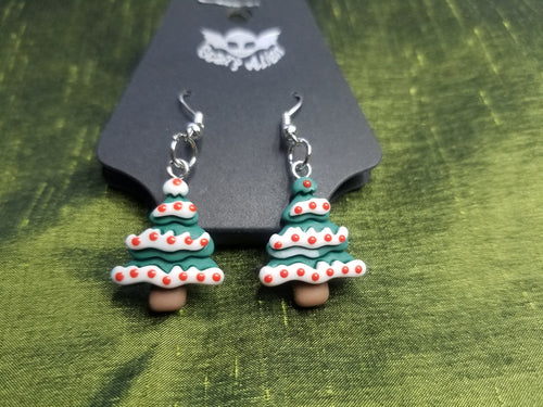 Green Christmas Tree Earrings- Xmas Polymer Earrings- Xmas Jewelry- Christmas Earrings Jewelry- Lightweight Holiday Earrings Scary Aliens