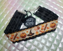 Load image into Gallery viewer, Halloween Candy Ribbon Choker (Available With or Without Center Bow) Scary Aliens
