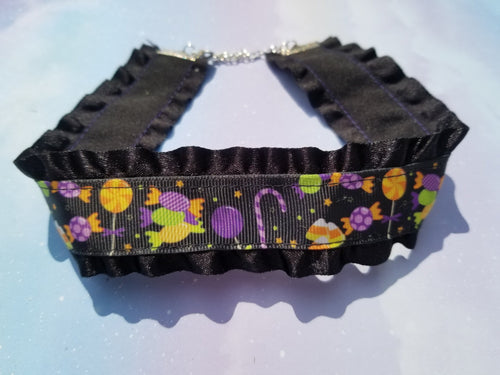 Halloween Candy Ribbon Choker (Available With or Without Center Bow) Scary Aliens