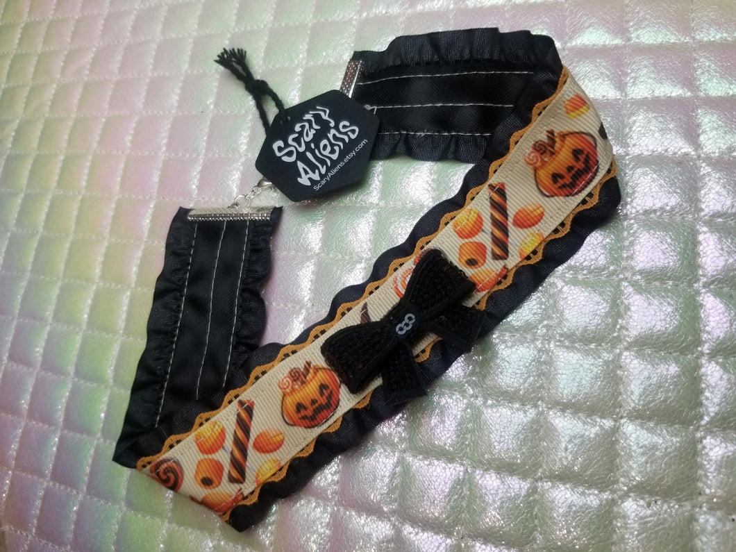 Halloween Candy Ribbon Choker (Available With or Without Center Bow) Scary Aliens