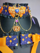 Load image into Gallery viewer, Halloween Luxury BDSM Collar and Bow Set Scary Aliens
