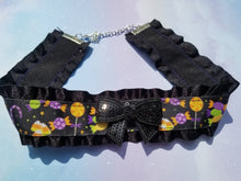 Load image into Gallery viewer, Halloween Ribbon Choker (Available With or Without Center Bow) Scary Aliens
