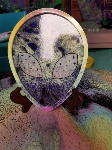 Holographic Rainbow Alien Jewelry Tray Scary Aliens