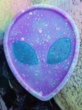 Load image into Gallery viewer, Lavender Glitter Alien Jewelry Tray Scary Aliens
