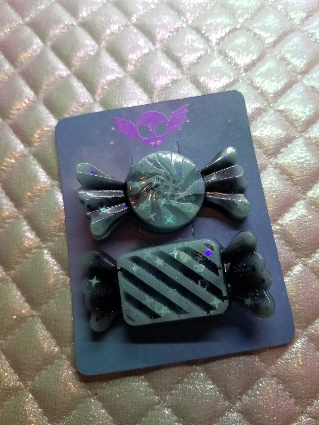 Mint Goth Candy Barrettes Set Scary Aliens