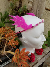 Load image into Gallery viewer, Neon Pink Bat Wings Tiara - Kawaii Monster Girl Cosplay - Demon Headband Crown - Devil Halloween Costume Jewelry - Wing Cosplay Headpiece Scary Aliens
