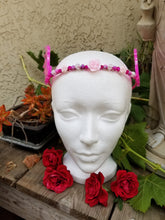 Load image into Gallery viewer, Neon Pink Bat Wings Tiara - Kawaii Monster Girl Cosplay - Demon Headband Crown - Devil Halloween Costume Jewelry - Wing Cosplay Headpiece Scary Aliens
