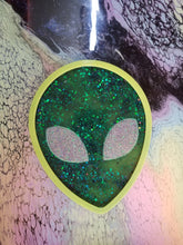 Load image into Gallery viewer, Neon Yellow Alien Jewelry Tray Scary Aliens
