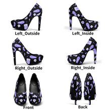 Load image into Gallery viewer, Pastel Goth High Heels- Black/Purple Scary Aliens
