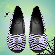 Load image into Gallery viewer, Pastel Goth High Heels- Black Stripe/Pink Scary Aliens
